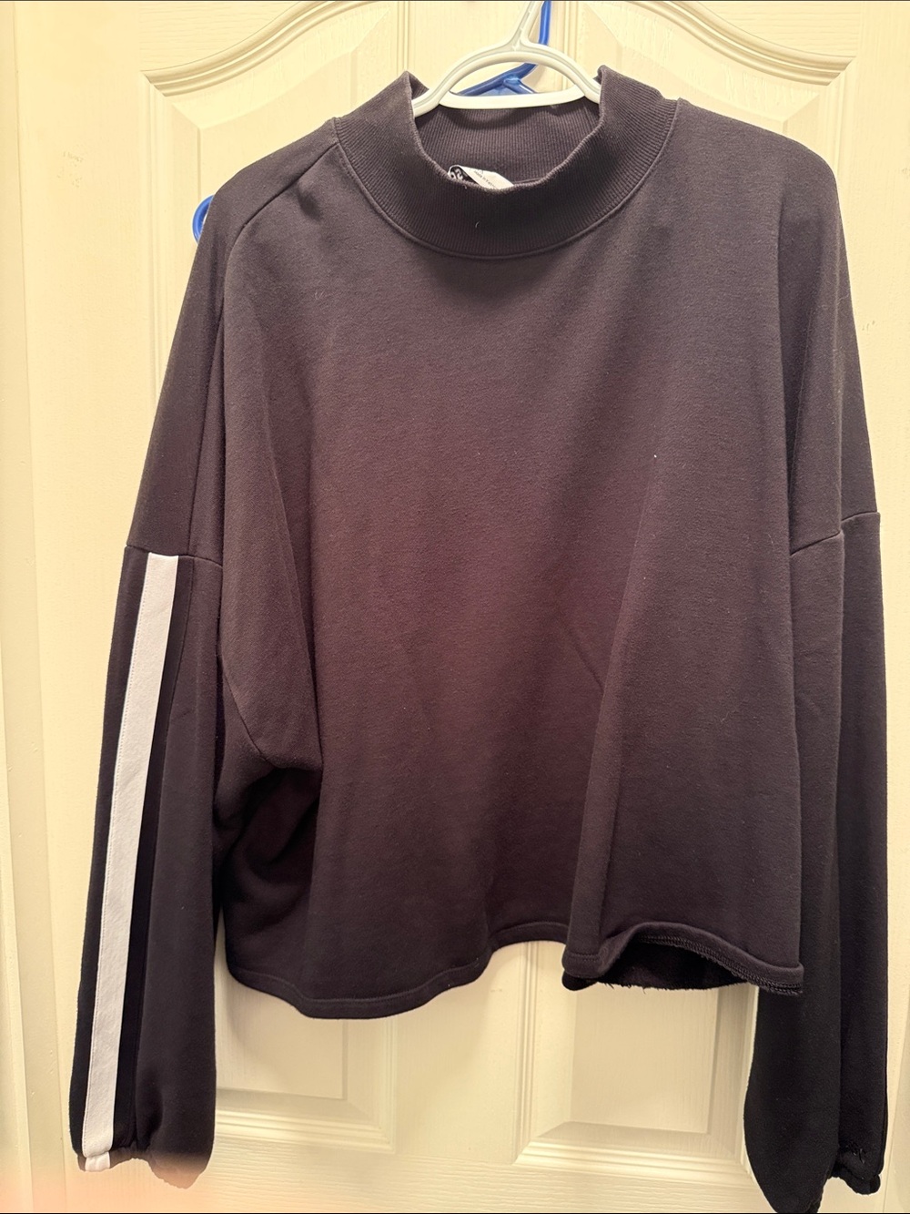 DSG Black Long Sleeve Pullover with White Sleeve Stripes